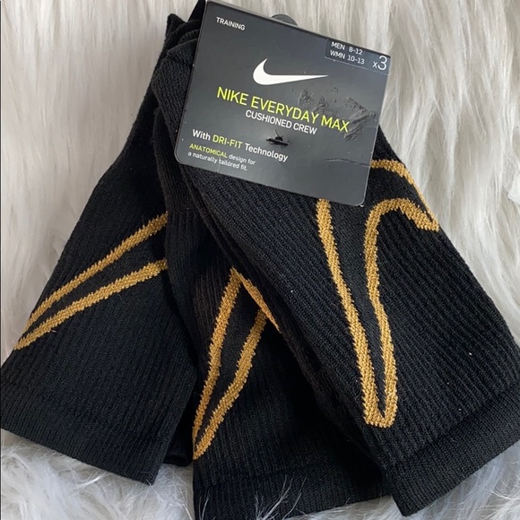 black gold nike socks